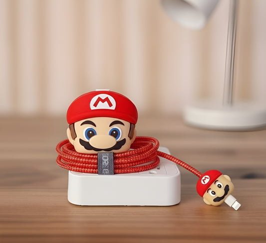 Iphone Charger Case Cover - Super Mario - 4 Piece Set (With Wire Protector)