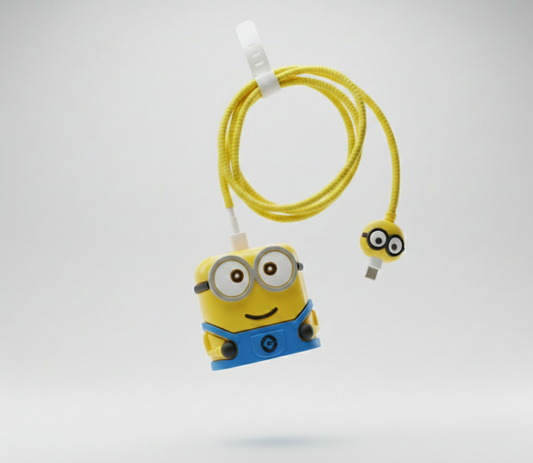 Iphone Charger Case Cover - Minions 2 - 4 Piece Set (With Wire Protector)