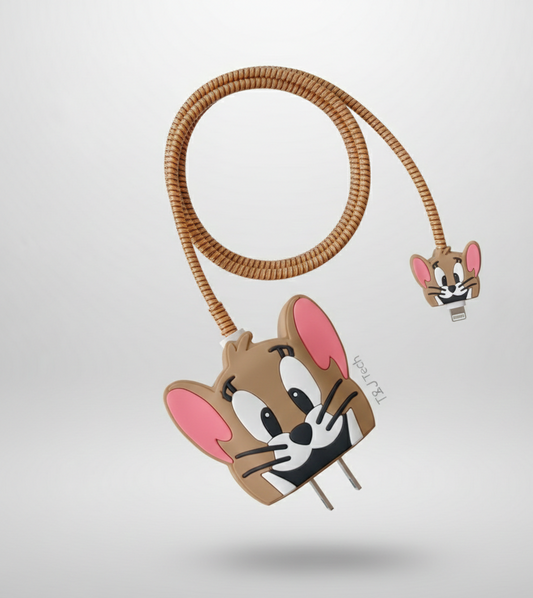 Iphone Charger Case Cover - Jerry - 4 Piece Set (With Wire Protector)